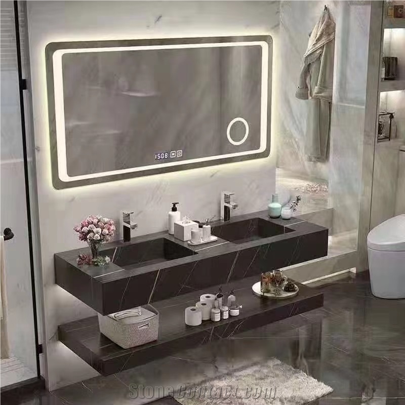 Nero Laurent Engineered Marble Sintered Stone Kitchen Top