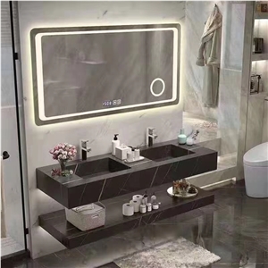 Nero Laurent Engineered Marble Sintered Stone Kitchen Top