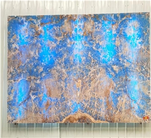 Transparent Blue Brown Onyx Slab Hotel Wall Background Transparent Blue Brown Onyx Slab Hotel Wall Background