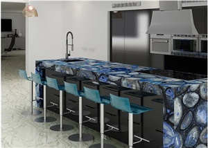 Blue Agate Artificial Semiprecious Stone Kitchen Tops Blue Agate Artificial Semiprecious Stone Kitchen Tops