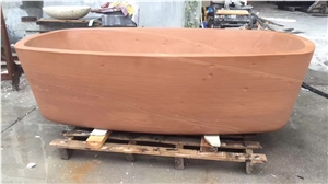 Natural Stone Red Sandstone Bathtub