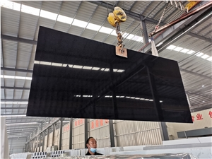 Anthra Black Engineered Quartz Stone Kitchen Island  Top Use
