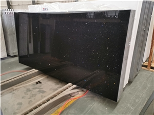 Crystal Black Dots Quartz  Engineeer Stone  Vanity  Kitchen 