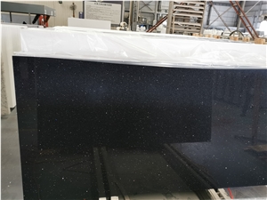 Crystal Black Dots Quartz  Engineeer Stone  Vanity  Kitchen 