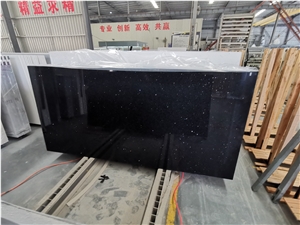 Crystal Black Dots Quartz  Engineeer Stone  Vanity  Kitchen 