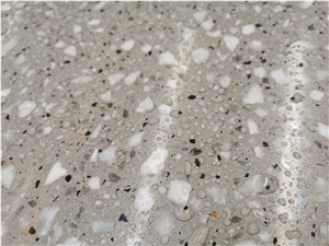 Polished Grey White Terrazzo Floor Tile Collection