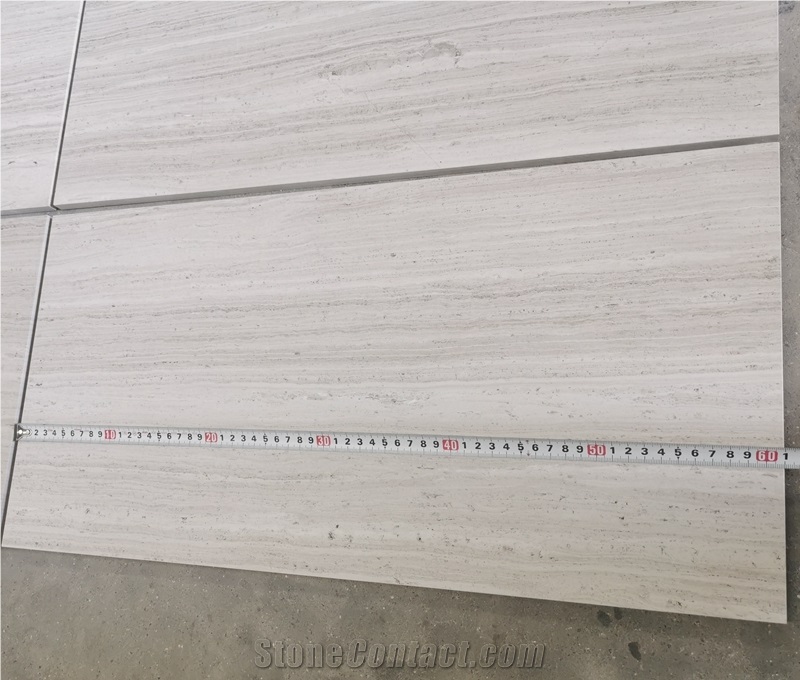24"X12"X3/8" White Wood Grain Marble Wall Tile