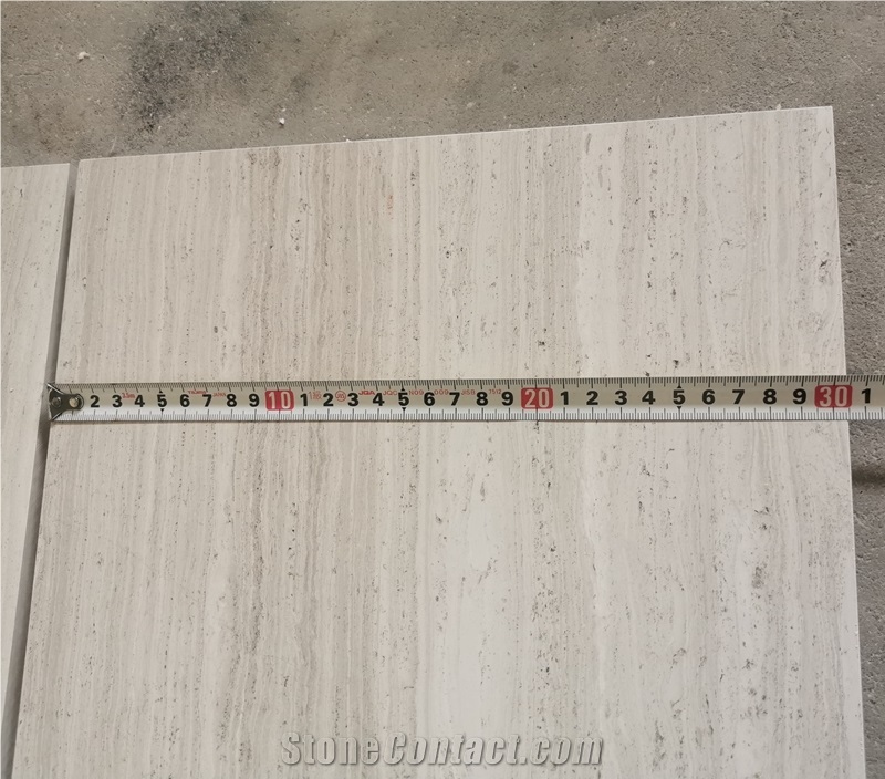 24"X12"X3/8" White Wood Grain Marble Wall Tile