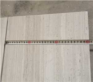 24"X12"X3/8" White Wood Grain Marble Wall Tile