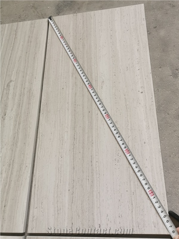 24"X12"X3/8" White Wood Grain Marble Wall Tile