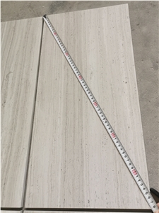 24"X12"X3/8" White Wood Grain Marble Wall Tile