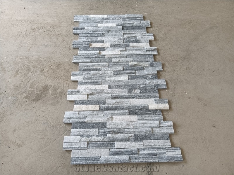 Alaska White Quartz Garder Waterfall Stacked Stone Veneer