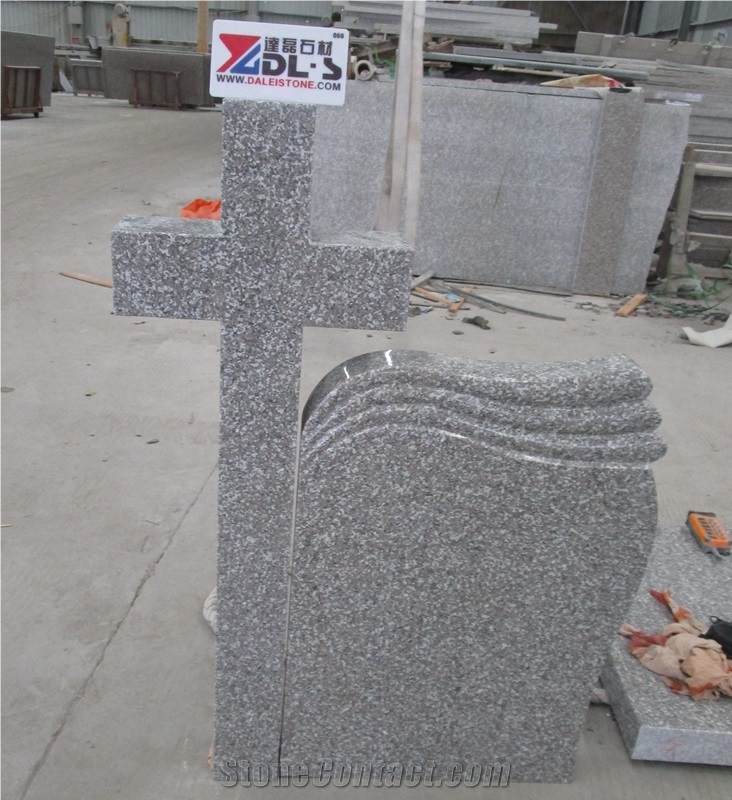 China New G664 Granite Cross Headstone For Romania