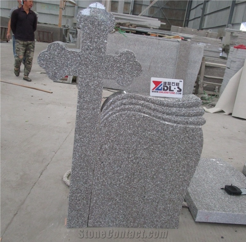 China New G664 Granite Cross Headstone For Romania