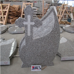 China New G664 Granite Cross Headstone For Romania
