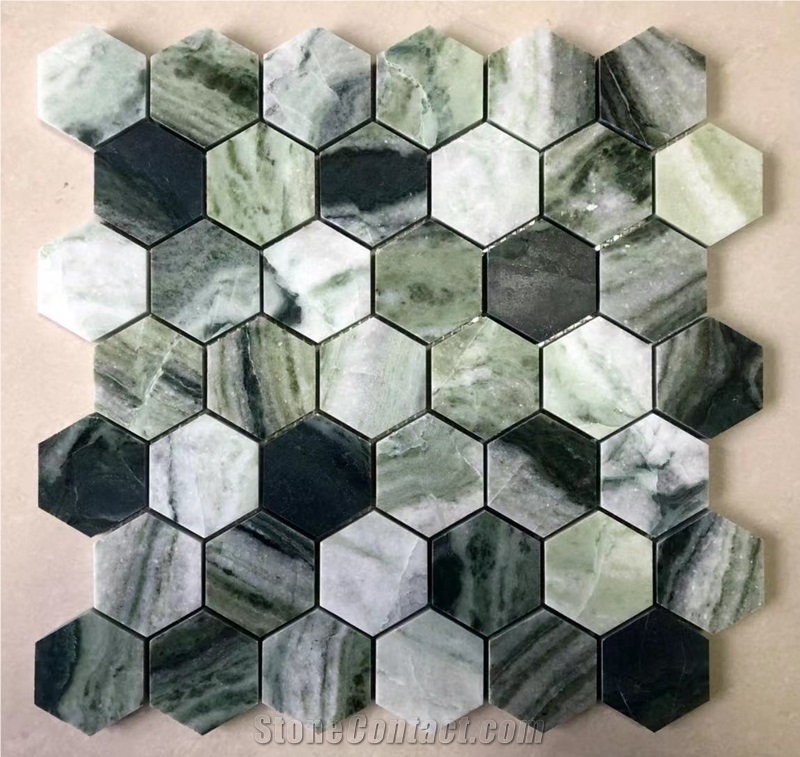 Competitive Price Green Marble Mosaic Tile