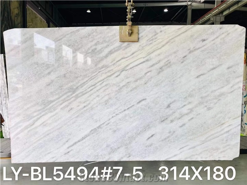 Blue Sky White Jade Marble Slabs Book Match Wall Panels