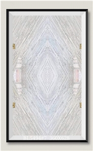 Blue Sky White Jade Marble Slabs Book Match Wall Panels