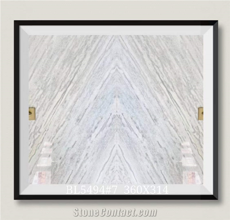 Blue Sky White Jade Marble Slabs Book Match Wall Panels