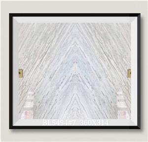 Blue Sky White Jade Marble Slabs Book Match Wall Panels