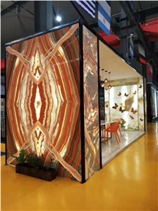 Color Jade Multi Color Natural Onyx Slabs Bookmatch Backlit