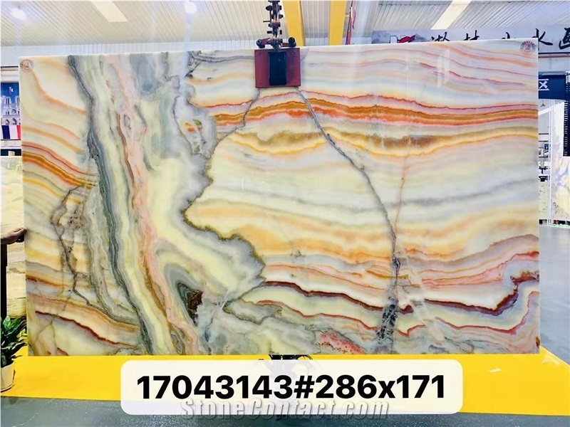 Color Jade Multi Color Natural Onyx Slabs Bookmatch Backlit