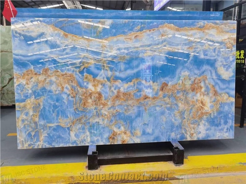 Luxury Interior Decorative Backlit Blue Onyx Slab