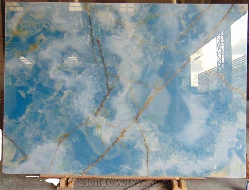 Luxury Interior Decorative Backlit Blue Onyx Slab