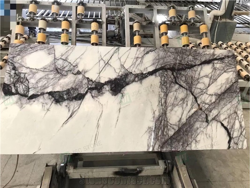 Milas New York Lilac White Marble Polished Slabs And Tiles 