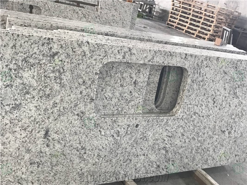 USA Prefabricated White Rose Granite Kitchen Countertops