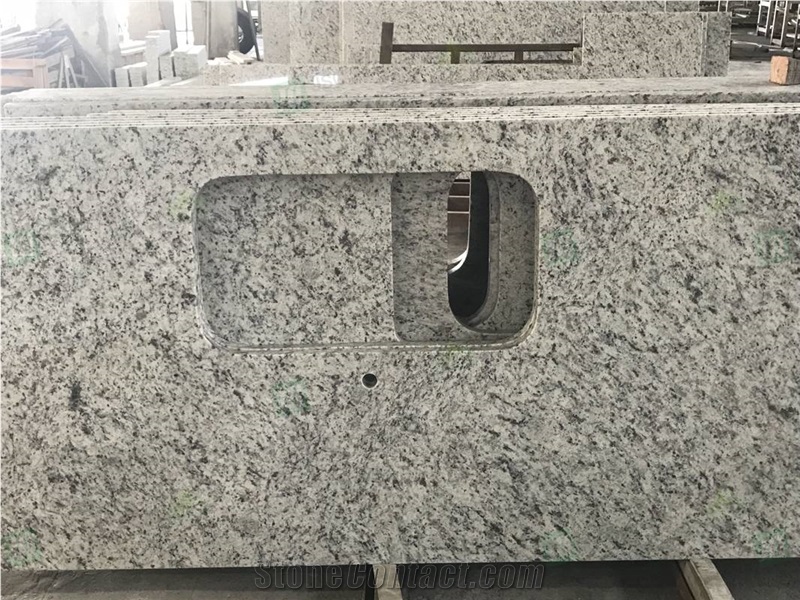 USA Prefabricated White Rose Granite Kitchen Countertops