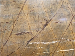 Natural Stone Rainforest Brown Marble Slabs 