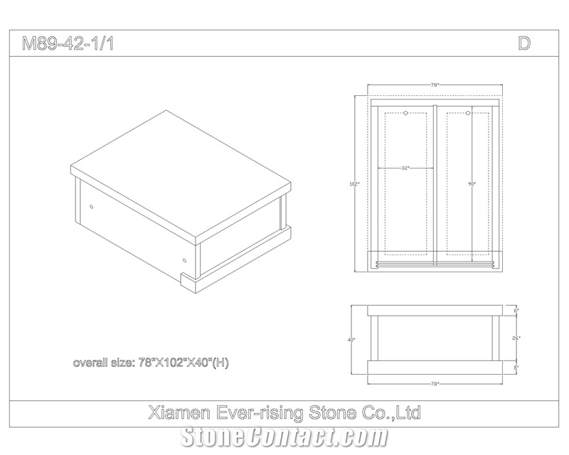 Tan Brown Granite Double Mausoleum 