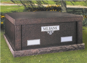 Tan Brown Granite Double Mausoleum 