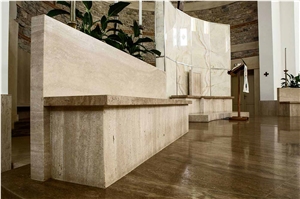 Travertino Bianco Navona Reception Counter