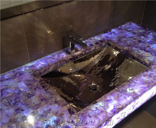 Amethyst Purple Gemstone Translucent Wall Panel
