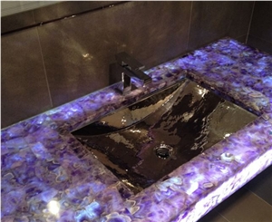 Amethyst Purple Gemstone Translucent Wall Panel