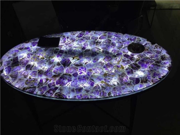 Amethyst Purple Gemstone Translucent Wall Panel
