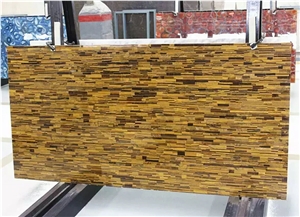 Tiger Eyes Yellow Gemstone Semiprecious Wall Decor Table