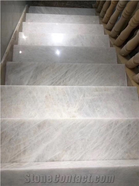 Crystal White Quartzite Slab Tiles Bar Table Backlit 