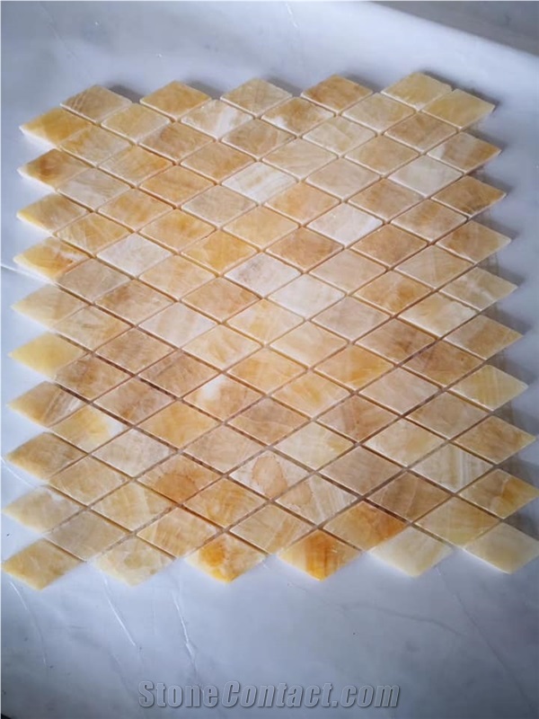 Orange Yellow Onyx Slab Tiles Polished