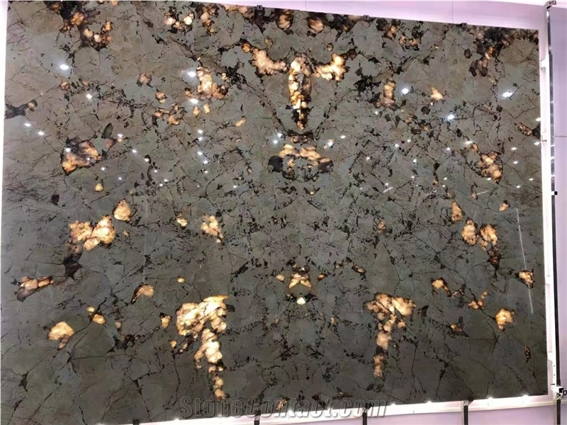 Splendor White Quarzite Crystal Slab Tile Coffee Table 