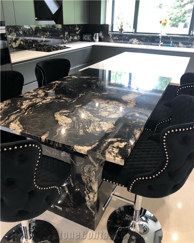 Natural Stone Cosmic Black & Quartz Calacatta Imperial