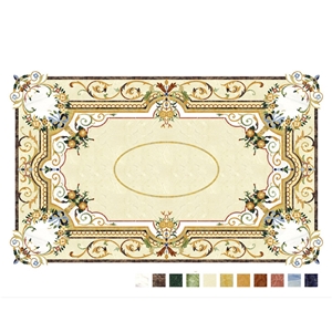 Azul Bahia Granite Mixed Marble Waterjet  Inlay Medallion
