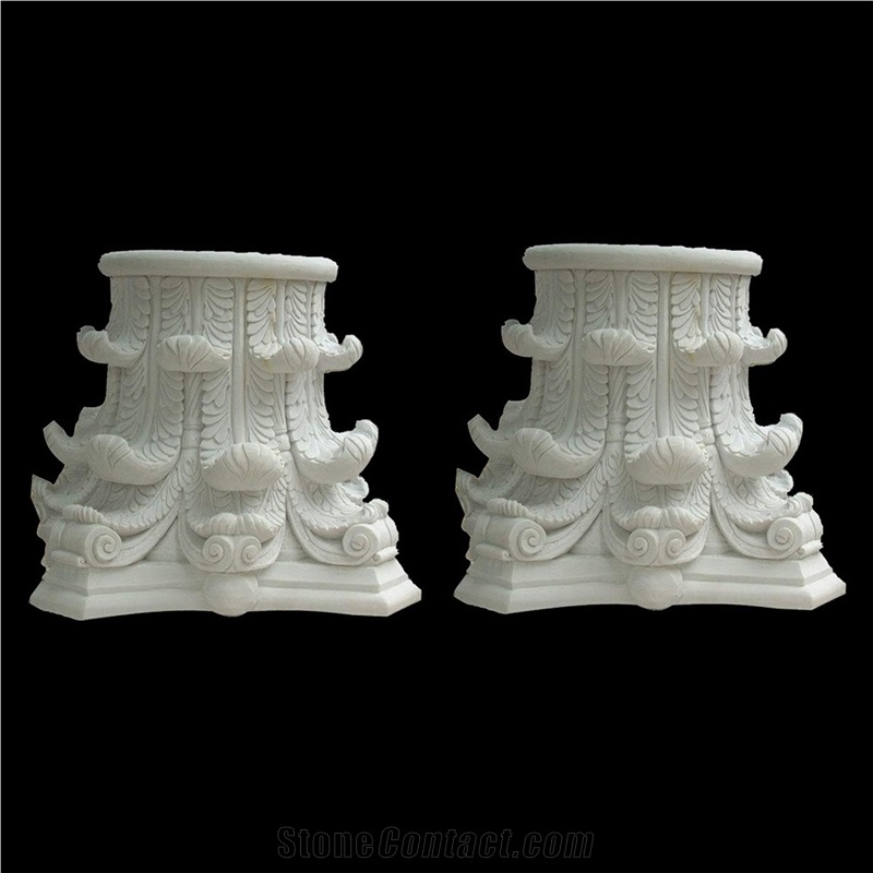Carved Roman Column Base Solid For Building Gate Decoration