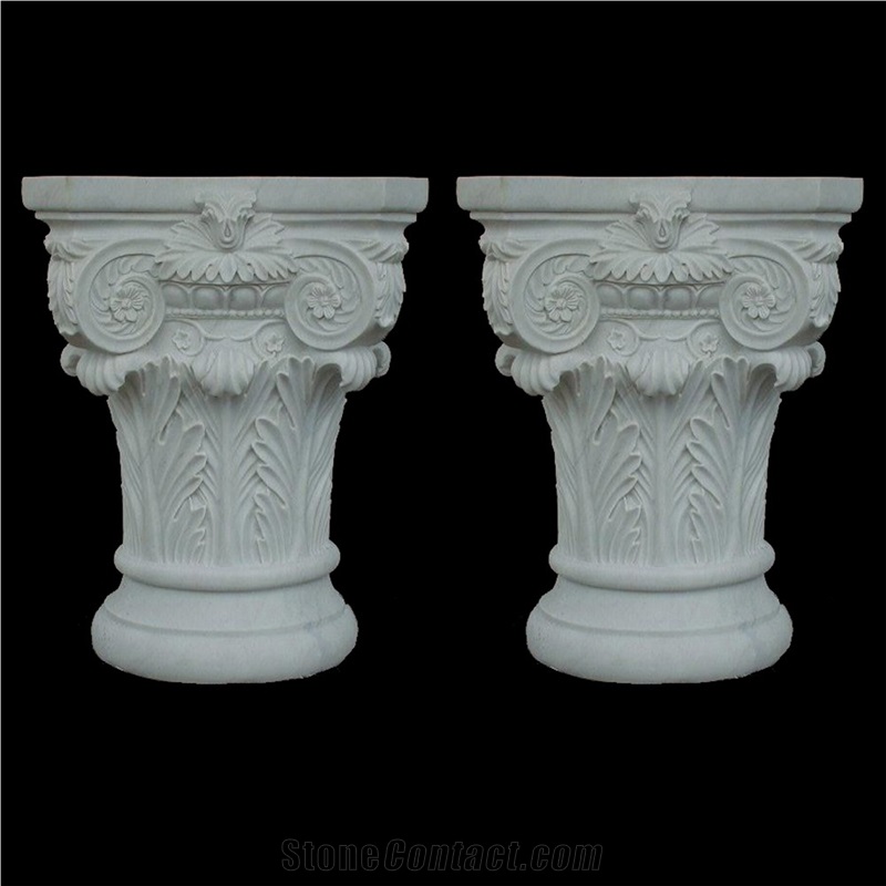 Carved Roman Column Base Solid For Building Gate Decoration