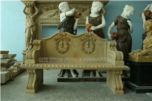 Chinese Classic Limestone Garden Chair For 2 Seats