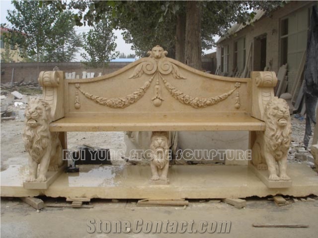 CLASSICAL LIMESTONE 2 Seats Garden Stone Bench