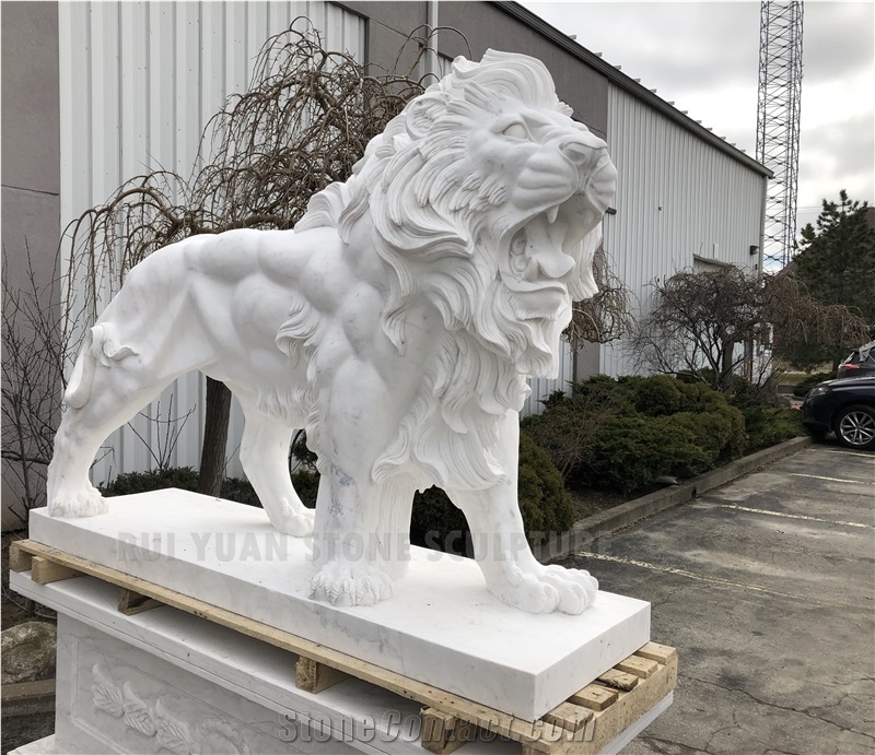 Factory Seller Garden Marble Lion Statue Price In Discount