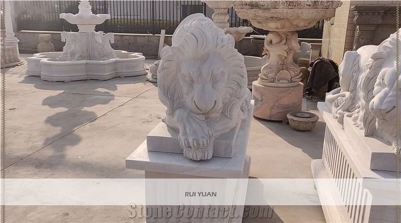 Factory Seller Garden Marble Lion Statue Price In Discount